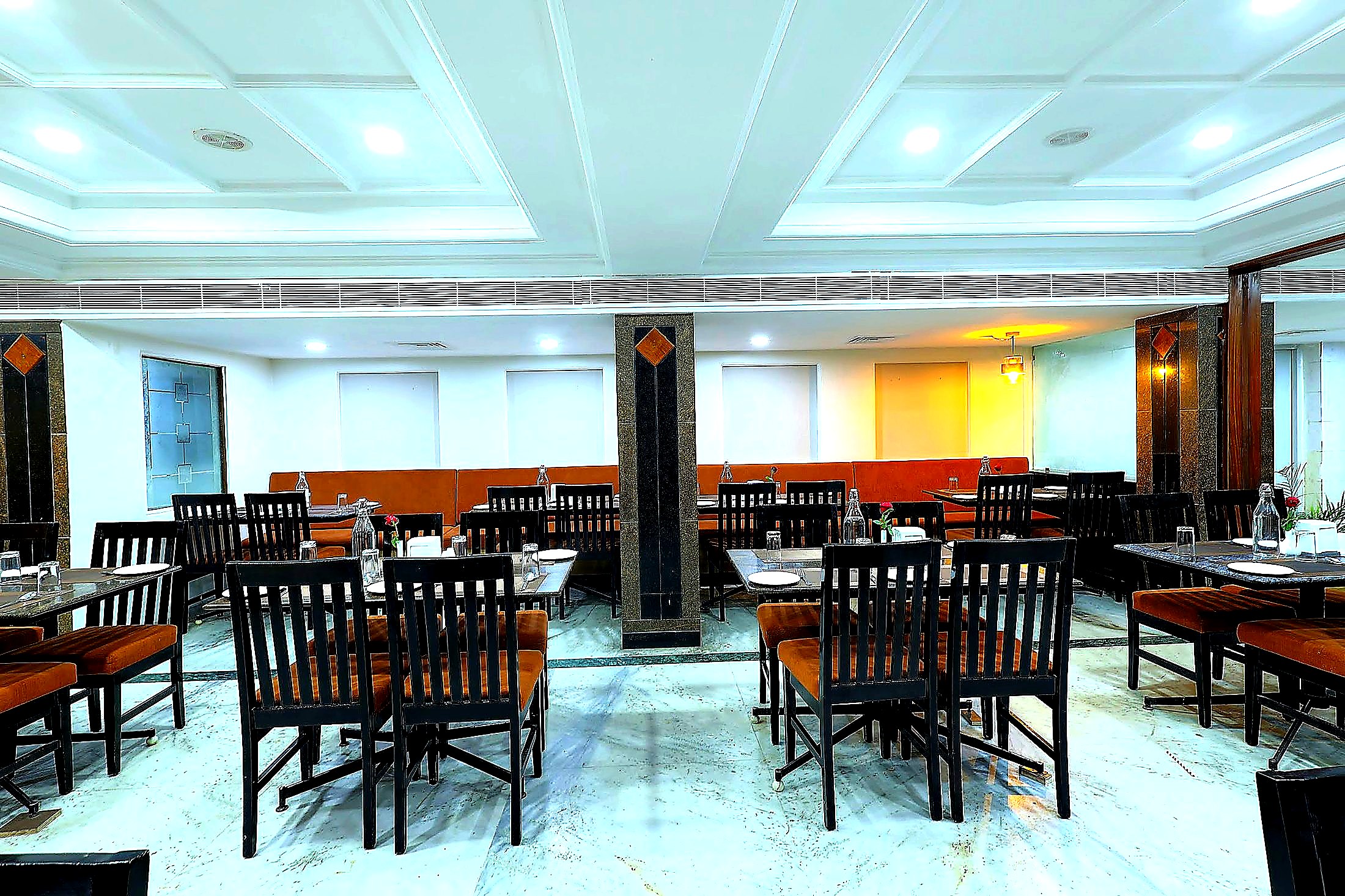 Dakshin restaurant — main dining hall set with linens